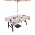 thumbnail image 1 of Outdoor Tablecloth with Umbrella Hole and Zipper, Spring Floral Rectangle Table Cloth 60x102 Inch Waterproof Tablecloth, Farmhouse Summer Botanical Flowers Picnic Table Cover for Patio Camping, 1 of 7