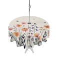 thumbnail image 1 of Outdoor Tablecloth with Umbrella Hole and Zipper, Spring Floral Round Table Cloth 54 Inch Waterproof Tablecloth, Elegant Pastoral Flowers Watercolor Botanical Picnic Table Cover for Patio Camping, 1 of 7