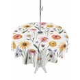 thumbnail image 1 of Outdoor Tablecloth with Umbrella Hole and Zipper, Spring Floral Round Table Cloth 54 Inch Waterproof Tablecloth, Watercolor Summer Botanical Picnic Table Cover for Patio Camping, 1 of 7