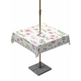 thumbnail image 1 of Outdoor Tablecloth with Umbrella Hole and Zipper, Spring Floral Square Table Cloth 60x60 Inch Waterproof Tablecloth, Pink Flowers Sage Green Plaid Pastoral Picnic Table Cover for Patio Camping, 1 of 7