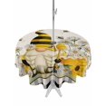 thumbnail image 1 of Outdoor Tablecloth with Umbrella Hole and Zipper, Spring Gnomes Round Table Cloth 54 Inch Waterproof Tablecloth, Farmhouse Bees Flowers Black White Plaid Picnic Table Cover for Patio Camping, 1 of 7
