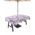thumbnail image 1 of Outdoor Tablecloth with Umbrella Hole and Zipper, Spring Lavender Floral Rectangle Table Cloth 60x120 Inch Waterproof Tablecloth, Flowers Butterfly Purple Plaid Picnic Table Cover for Patio Camping, 1 of 7