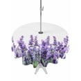 thumbnail image 1 of Outdoor Tablecloth with Umbrella Hole Zipper Spring Lavender Round Tablecloth 54" Waterproof Outside Table Cloth Purple Botanical Garden Florals Flower Patio Table Cover Tablecloths for Picnic Party, 1 of 8
