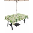 thumbnail image 1 of Outdoor Tablecloth with Umbrella Hole and Zipper, Spring Leavse Rectangle Table Cloth 60x84 Inch Waterproof Tablecloth, Pastoral Garden Botanical Rustic Burlap Picnic Table Cover for Patio Camping, 1 of 7