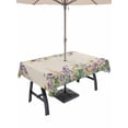 thumbnail image 1 of Outdoor Tablecloth with Umbrella Hole and Zipper, Spring Purple Floral Rectangle Table Cloth 60x102 Inch Waterproof Tablecloth, Rustic Flowers Botanical Vintage Picnic Table Cover for Patio Camping, 1 of 7