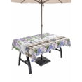 thumbnail image 1 of Outdoor Tablecloth with Umbrella Hole and Zipper, Spring Purple Flowers Rectangle Table Cloth 54x80 Inch Waterproof Tablecloth, Farmhouse Leaves Fences Gray Wood Picnic Table Cover for Patio Camping, 1 of 7