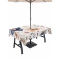 thumbnail image 1 of Outdoor Tablecloth with Umbrella Hole and Zipper, Spring Summer Wildflowers Rectangle Table Cloth 60x120 Inch Waterproof Tablecloth, Farmhouse Retro Floral Botanical Picnic Table Cover for Patio, 1 of 7