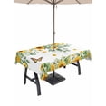 thumbnail image 1 of Outdoor Tablecloth with Umbrella Hole and Zipper, Spring Sunflowers Rectangle Table Cloth 60x102 Inch Waterproof Tablecloth, Eucalyptus Leaves Flowers Butterfly Picnic Table Cover for Patio Camping, 1 of 7