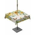 thumbnail image 1 of Outdoor Tablecloth with Umbrella Hole and Zipper, Spring Sunflowers Square Table Cloth 60x60 Inch Waterproof Tablecloth, Eucalyptus Leaves Flowers Butterfly Beige Picnic Table Cover for Patio Camping, 1 of 7
