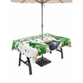 thumbnail image 1 of Outdoor Tablecloth with Umbrella Hole and Zipper, St. Patrick's Day Rectangle Table Cloth 52x70 Inch Waterproof Tablecloth, Green Gnomes Spring Lucky Shamrocks Picnic Table Cover for Patio Camping, 1 of 7