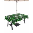 thumbnail image 1 of Outdoor Tablecloth with Umbrella Hole and Zipper, St. Patrick's Day Rectangle Table Cloth 54x80 Inch Waterproof Tablecloth, Spring Green Lucky Leaf Harps Hats Picnic Table Cover for Patio Camping, 1 of 7