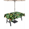 thumbnail image 1 of Outdoor Tablecloth with Umbrella Hole and Zipper, St. Patrick's Day Rectangle Table Cloth 54x80 Inch Waterproof Tablecloth, Spring Shamrocks Green Love Hats Plants Black Picnic Table Cover for Patio, 1 of 7