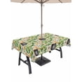 thumbnail image 1 of Outdoor Tablecloth with Umbrella Hole and Zipper, St. Patrick's Day Rectangle Table Cloth 60x102 Inch Waterproof Tablecloth, Lucky Shamrocks Retro Harp Beer Horseshoes Picnic Table Cover for Patio, 1 of 7