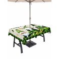 thumbnail image 1 of Outdoor Tablecloth with Umbrella Hole and Zipper, St. Patrick's Day Rectangle Table Cloth 60x120 Inch Waterproof Tablecloth, Gnomes Shamrock Gold Coin Plaid Picnic Table Cover for Patio Camping, 1 of 7