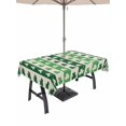 thumbnail image 1 of Outdoor Tablecloth with Umbrella Hole and Zipper, St. Patrick's Day Rectangle Table Cloth 60x120 Inch Waterproof Tablecloth, Green Shamrock Irish Lucky Leaves Picnic Table Cover for Patio Camping, 1 of 7