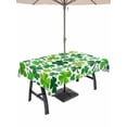 thumbnail image 1 of Outdoor Tablecloth with Umbrella Hole and Zipper, St. Patrick's Day Rectangle Table Cloth 60x120 Inch Waterproof Tablecloth, Spring Green Lucky Irish Clovers Picnic Table Cover for Patio Camping, 1 of 7
