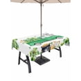 thumbnail image 1 of Outdoor Tablecloth with Umbrella Hole and Zipper, St. Patrick's Day Rectangle Table Cloth 60x84 Inch Waterproof Tablecloth, Spring Lucky Shamrocks Green Truck Country Picnic Table Cover for Patio, 1 of 7