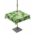 thumbnail image 1 of Outdoor Tablecloth with Umbrella Hole and Zipper, St. Patrick's Day Square Table Cloth 54x54 Inch Waterproof Tablecloth, Lucky Shamrocks Spring Leaves Retro Plants Picnic Table Cover for Patio, 1 of 7