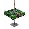 thumbnail image 1 of Outdoor Tablecloth with Umbrella Hole and Zipper, St. Patrick's Day Square Table Cloth 60x60 Inch Waterproof Tablecloth, Spring Lucky Shamrocks Green Gnomes Plaid Picnic Table Cover for Patio Camping, 1 of 7