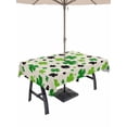 thumbnail image 1 of Outdoor Tablecloth with Umbrella Hole and Zipper, St Patricks Day Rectangle Table Cloth 60x120 Inch Waterproof Tablecloth, Farmhouse Country Green Black Shamrock Picnic Table Cover for Patio Camping, 1 of 7