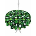 thumbnail image 1 of Outdoor Tablecloth with Umbrella Hole and Zipper, St Patricks Day Round Table Cloth 54 Inch Waterproof Tablecloth, Spring Country Green Shamrock Plaid Picnic Table Cover for Patio Camping, 1 of 7