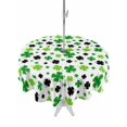 thumbnail image 1 of Outdoor Tablecloth with Umbrella Hole and Zipper, St Patricks Day Round Table Cloth 60 Inch Waterproof Tablecloth, Spring Country Green Black Shamrock Picnic Table Cover for Patio Camping, 1 of 7