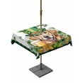 thumbnail image 1 of Outdoor Tablecloth with Umbrella Hole and Zipper, St Patricks Day Square Table Cloth 60x60 Inch Waterproof Tablecloth, Modern Watercolor Dogs Green Shamrock Picnic Table Cover for Patio Camping, 1 of 7