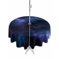 thumbnail image 1 of Outdoor Tablecloth with Umbrella Hole and Zipper, Star Sky Round Table Cloth 60 Inch Waterproof Tablecloth, Modern Blue Purple Black Nature Starry Night Picnic Table Cover for Patio Camping, 1 of 7