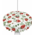 thumbnail image 1 of Outdoor Tablecloth with Umbrella Hole & Zipper, Strawberry Round Tablecloth 60 Inch, Spring Floral Summer Botanical Green Patio Table Cover Waterproof Table Cloth for Picnic/Party, 1 of 6