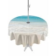 thumbnail image 1 of Outdoor Tablecloth with Umbrella Hole & Zipper, Summer Beach Round Tablecloth 54 Inch, Coastal Ocean Nautical Seaside Patio Table Cover Waterproof Table Cloth for Picnic/Party, 1 of 7