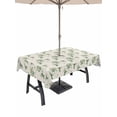 thumbnail image 1 of Outdoor Tablecloth with Umbrella Hole and Zipper, Summer Botanical Rectangle Table Cloth 54x80 Inch Waterproof Tablecloth, Green Spring Floral Birds Vintage Picnic Table Cover for Patio Camping, 1 of 7