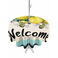 thumbnail image 1 of Outdoor Tablecloth with Umbrella Hole Zipper Summer Lemon Round Tablecloth 54" Waterproof Outside Table Cloth Spring Bees Turquoise Plaid Patio Table Cover Tablecloths for Picnic Party, 1 of 8
