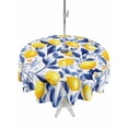 thumbnail image 1 of Outdoor Tablecloth with Umbrella Hole Zipper Summer Lemon Round Tablecloth 54" Waterproof Outside Table Cloth Watercolor Yellow Blue Garden Floral Patio Table Cover Tablecloths for Picnic Party, 1 of 8