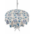 thumbnail image 1 of Outdoor Tablecloth with Umbrella Hole Zipper Summer Starfish Round Tablecloth 54" Waterproof Outside Table Cloth Swimming Circle Flip Flops Artwork Patio Table Cover Tablecloths for Picnic Party, 1 of 8