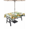 thumbnail image 1 of Outdoor Tablecloth with Umbrella Hole and Zipper, Sunflower Gnomes Rectangle Table Cloth 54x80 Inch Waterproof Tablecloth, Spring Farmhouse Country Daisy Leaf Plaid Picnic Table Cover for Patio, 1 of 7