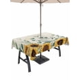 thumbnail image 1 of Outdoor Tablecloth with Umbrella Hole and Zipper, Sunflower Rectangle Table Cloth 60x120 Inch Waterproof Tablecloth, Yellow Floral Pastoral Botanical Leaves Rustic Picnic Table Cover for Patio, 1 of 7