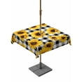 thumbnail image 1 of Outdoor Tablecloth with Umbrella Hole and Zipper, Sunflowers Blossom Square Table Cloth 60x60 Inch Waterproof Tablecloth, Spring Summer Garden Flowers Check Picnic Table Cover for Patio Camping, 1 of 7