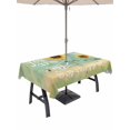 thumbnail image 1 of Outdoor Tablecloth with Umbrella Hole and Zipper, Sunflowers Rectangle Table Cloth 54x80 Inch Waterproof Tablecloth, Modern Bee You Are My Sunshine Green Picnic Table Cover for Patio Camping, 1 of 7