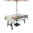 thumbnail image 1 of Outdoor Tablecloth with Umbrella Hole and Zipper, Sunflowers Rectangle Table Cloth 54x80 Inch Waterproof Tablecloth, Spring Botanical Truck Pig Wooden Grain Picnic Table Cover for Patio Camping, 1 of 7