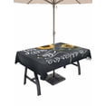 thumbnail image 1 of Outdoor Tablecloth with Umbrella Hole and Zipper, Sunflowers Rectangle Table Cloth 60x84 Inch Waterproof Tablecloth, Classic Bee You Are My Sunshine Black Picnic Table Cover for Patio Camping, 1 of 7