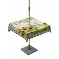 thumbnail image 1 of Outdoor Tablecloth with Umbrella Hole and Zipper, Sunflowers Square Table Cloth 54x54 Inch Waterproof Tablecloth, Spring Farmhouse Vintage Truck Leaf Black Plaid Picnic Table Cover for Patio Camping, 1 of 7