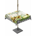 thumbnail image 1 of Outdoor Tablecloth with Umbrella Hole and Zipper, Sunflowers Square Table Cloth 60x60 Inch Waterproof Tablecloth, Spring Farmhouse Country Truck Leaf Black Plaid Picnic Table Cover for Patio Camping, 1 of 7