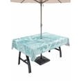 thumbnail image 1 of Outdoor Tablecloth with Umbrella Hole & Zipper, Teal Anchor Nautical Rectangle Tablecloth 52x70 Inch, Coastal Beach Coral Starfish Patio Table Cover Waterproof Table Cloth for Picnic/Party, 1 of 7