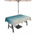 thumbnail image 1 of Outdoor Tablecloth with Umbrella Hole and Zipper, Teal Blue Ombre Rectangle Table Cloth 60x102 Inch Waterproof Tablecloth, Contemporary Gradient Abstract Art Picnic Table Cover for Patio Camping, 1 of 7