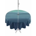 thumbnail image 1 of Outdoor Tablecloth with Umbrella Hole and Zipper, Teal Blue Ombre Round Table Cloth 54 Inch Waterproof Tablecloth, Modern Abstract Art Texture Picnic Table Cover for Patio Camping, 1 of 7