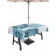 thumbnail image 1 of Outdoor Tablecloth with Umbrella Hole & Zipper, Teal Blue Spring Floral Rectangle Tablecloth 60x102 Inch, Farmhouse Botanical Summer Sunflower Patio Table Cover Waterproof Table Cloth for Picnic, 1 of 7