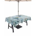 thumbnail image 1 of Outdoor Tablecloth with Umbrella Hole & Zipper, Teal Blue Starfish Coastal Rectangle Tablecloth 60x84 Inch, Nautical Beach Eucalyptus Coral Patio Table Cover Waterproof Table Cloth for Picnic/Party, 1 of 7