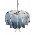 thumbnail image 1 of Outdoor Tablecloth with Umbrella Hole Zipper Teal Forest Birds Round Tablecloth 54" Waterproof Outside Table Cloth Modern Oil Painting Farmhouse Patio Table Cover Tablecloths for Picnic Party, 1 of 8