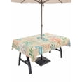 thumbnail image 1 of Outdoor Tablecloth with Umbrella Hole and Zipper, Teal Red Coastal Rectangle Table Cloth 52x70 Inch Waterproof Tablecloth, Nautical Seahorse Beach Coral Starfish Beige Picnic Table Cover for Patio, 1 of 7