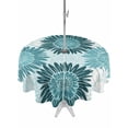 thumbnail image 1 of Outdoor Tablecloth with Umbrella Hole & Zipper, Teal Spring Floral Round Tablecloth 60 Inch, Farmhouse Botanical Summer Sunflower Patio Table Cover Waterproof Table Cloth for Picnic/Party, 1 of 7